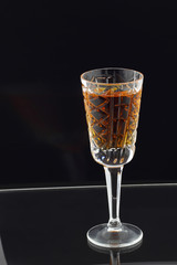 A glass of strong liqueur