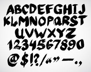 Alphabet letters. Hand drawn Vector Ink illustration