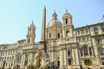 Fototapeta na wymiar Piazza Navona, kościół Agone