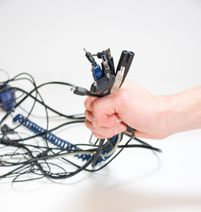 Wires in hand