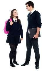Students engaged in jovial discussion