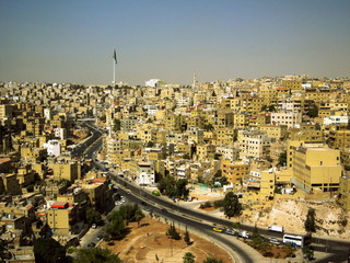 Naklejka premium Amman Jordanie Vue de la Citadelle sur Jabal al-Qal'a