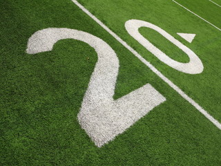 20-yard line on a football field