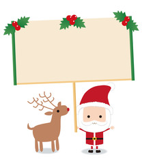 Santa Claus & Reindeer Sign