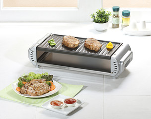 Smokeless steak grill oven in the kitchen