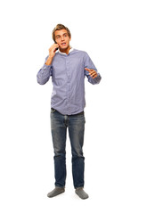 handsome businessman calling on mobile phone