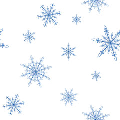 Snowflakes background pattern, Vector