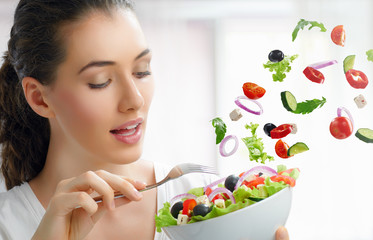 eating healthy food