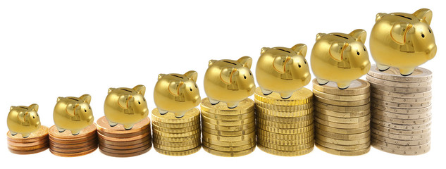 tirelires sur pièces de monnaie