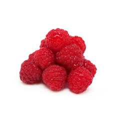 Raspberry on white background