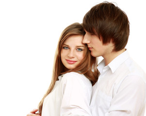 Shot of a young couple, isolated on white