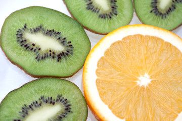 Fototapeta premium Mix of colorful citrus fruit on white