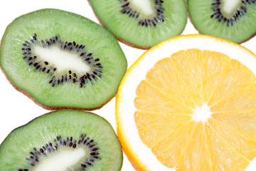 Fototapeta premium Mix of colorful citrus fruit on white
