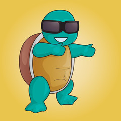 turtle with shades vector