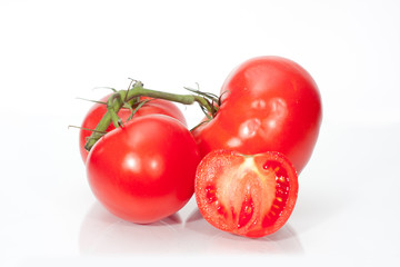 The branch of cherry tomatoes