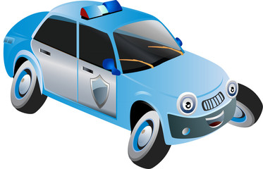 cartoon police vehicle