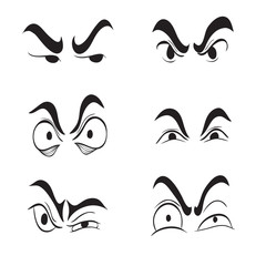 angry cartoon eyes set vector