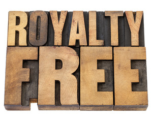 royalty free in wood type