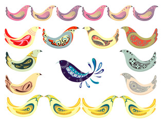 Set of birds
