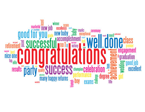 "CONGRATULATIONS" Tag Cloud (well done nice one achievement)