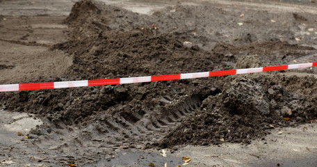 baustelle markiert mit band © in-foto-backgrounds