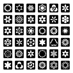 Set of floral icons