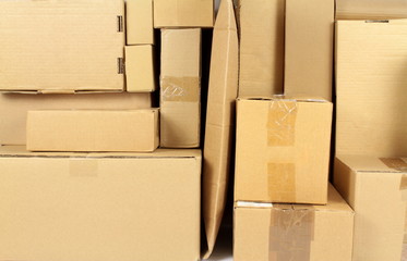 Stacked carton boxes post package
