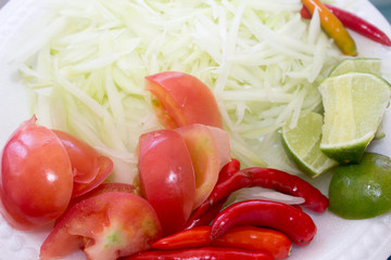 Vegetable ingredients of Thai food.
