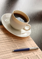 Cup of coffee at workplace