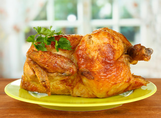 Roasted whole chicken
