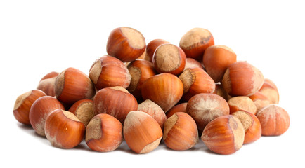 tasty  hazelnuts, isolated on white