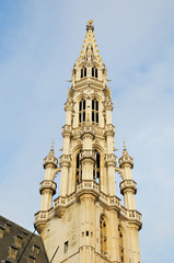 Medieval tower of City Hall on Grand Place