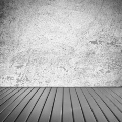 white interior grunge wall texture background old wooden floor