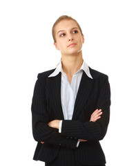 A young successful businesswoman, isolated on white