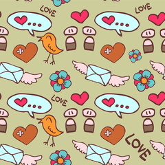 Romantic seamless pattern