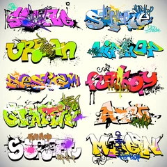 Poster Graffiti Graffiti muur vector stedelijke kunst