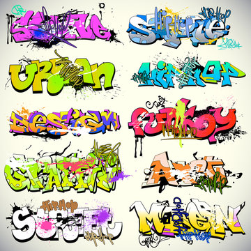 Graffiti wall vector urban art