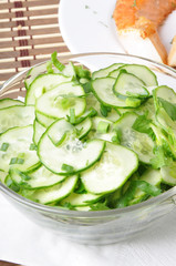 cucumber salad with green onions 