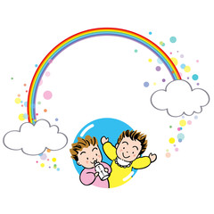 虹と赤ちゃん