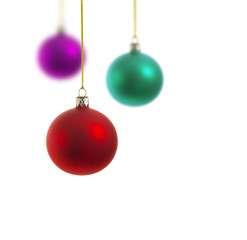 christmas balls on white backgrounds