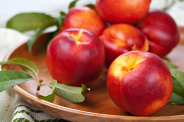 bowl of fresh and sweet peach