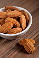 almonds isolated on the white background