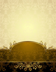 Set Seamless pattern in Victorian style Gold and brown colors
