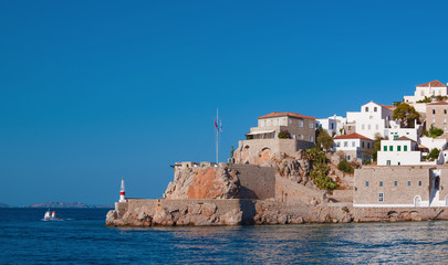 The entrance to the port of the island of Hydra