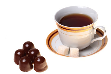 Cup of tea and chocolates