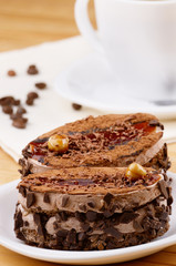 Dessert cake and coffee
