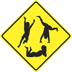 Traffic sign: Caution kids playing