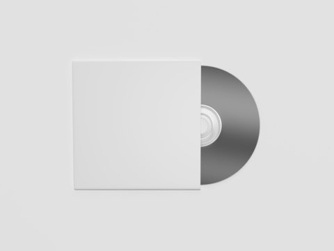 Blank compact disc with cover on white