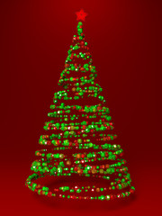 New Year tree made with color stones