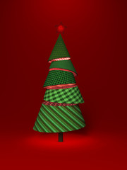 New Year tree made with fabric